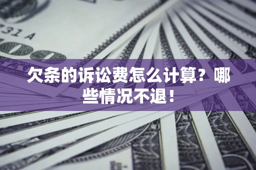 武汉欠条的诉讼费怎么计算？哪些情况不退！