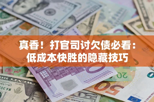 武汉真香！打官司讨欠债必看：低成本快胜的隐藏技巧