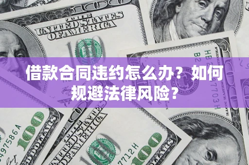 武汉借款合同违约怎么办？如何规避法律风险？